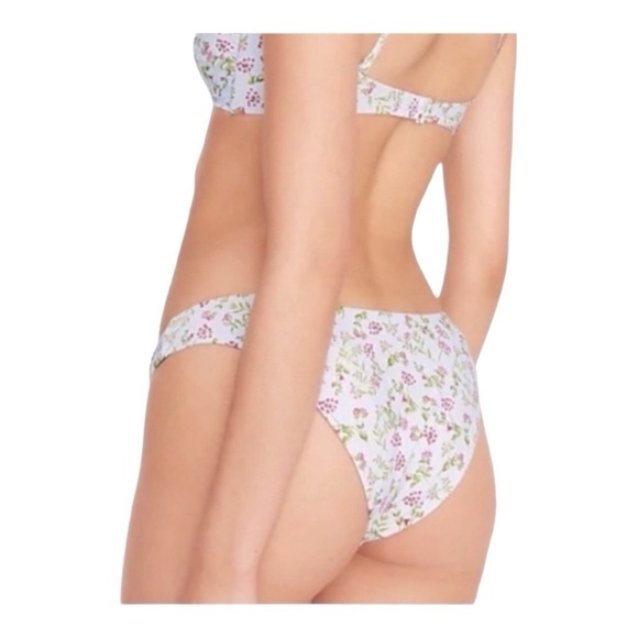 2 piece J.CREW Curved-Waist Cheeky Bikini Bottom Cloud Meadow Floral Blue - Picture 12 of 13